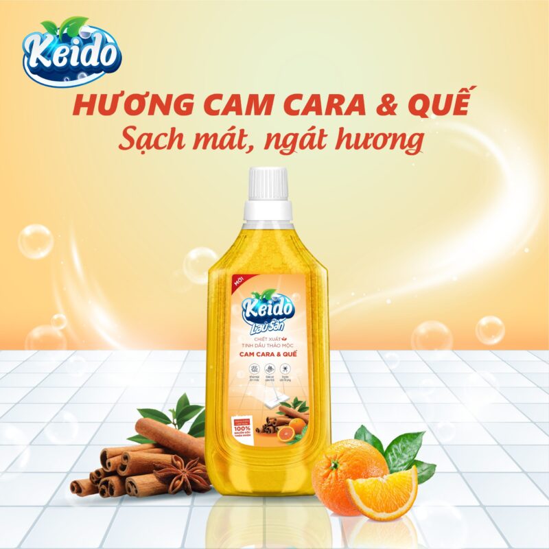 Nước Lau Sàn Keido - Tinh Chất Cam Cara & Quế