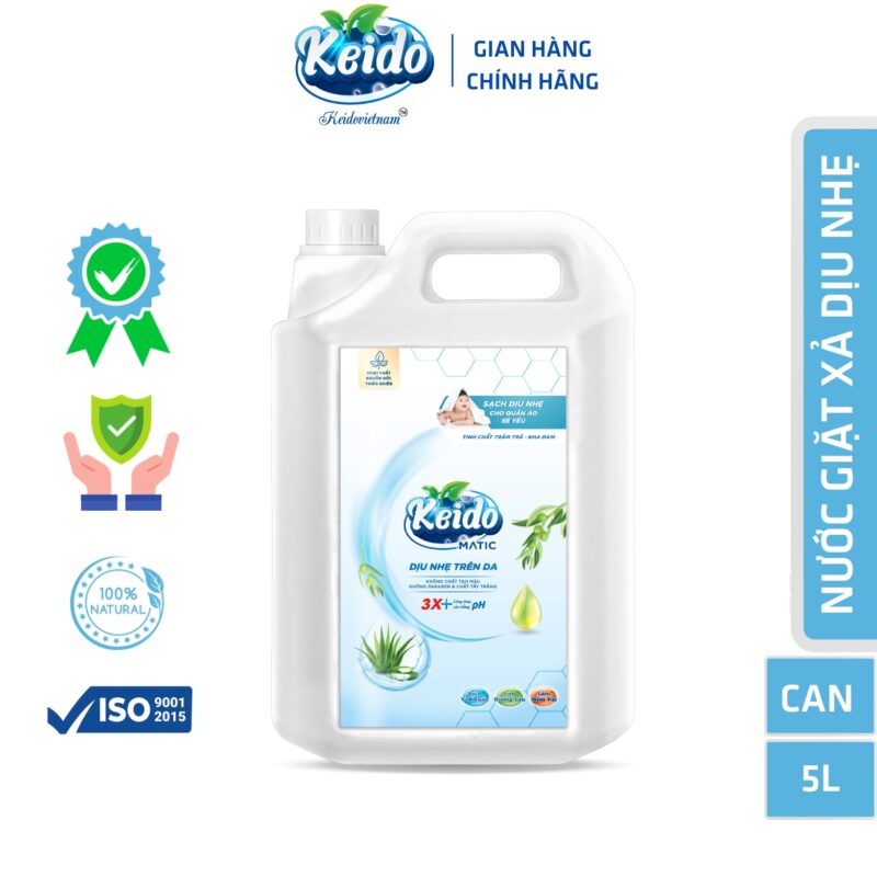 Nước giặt xả Keido x2 Lưu hương Can 5L