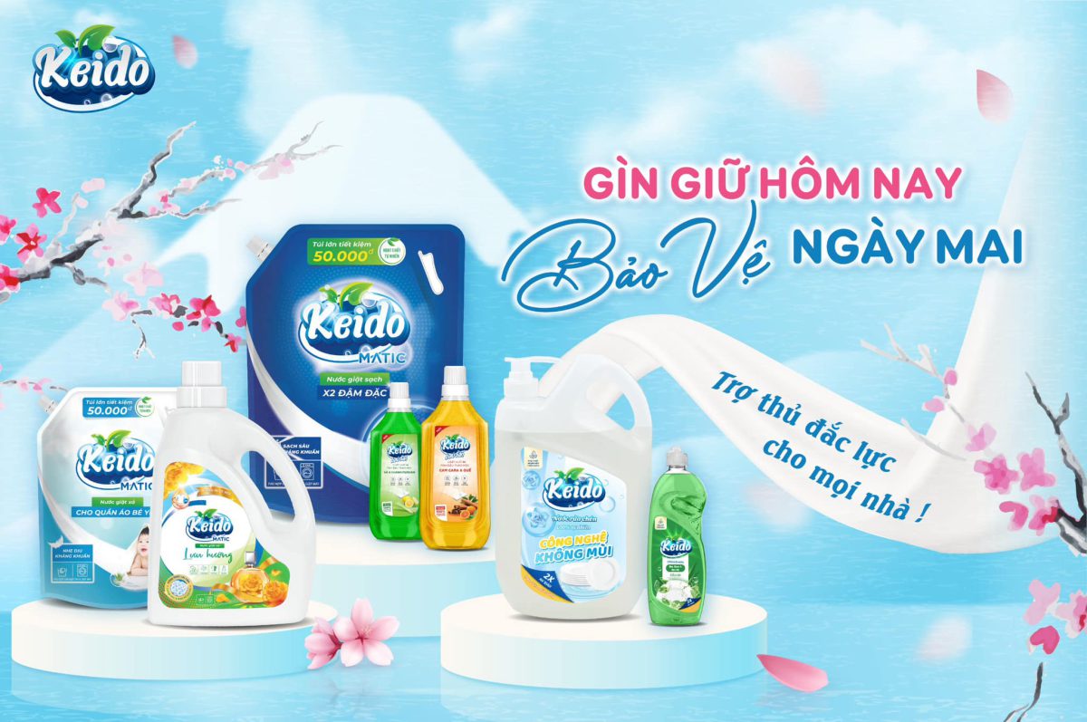 Bộ sản phẩm giặt tẩy chính hãng keido.home