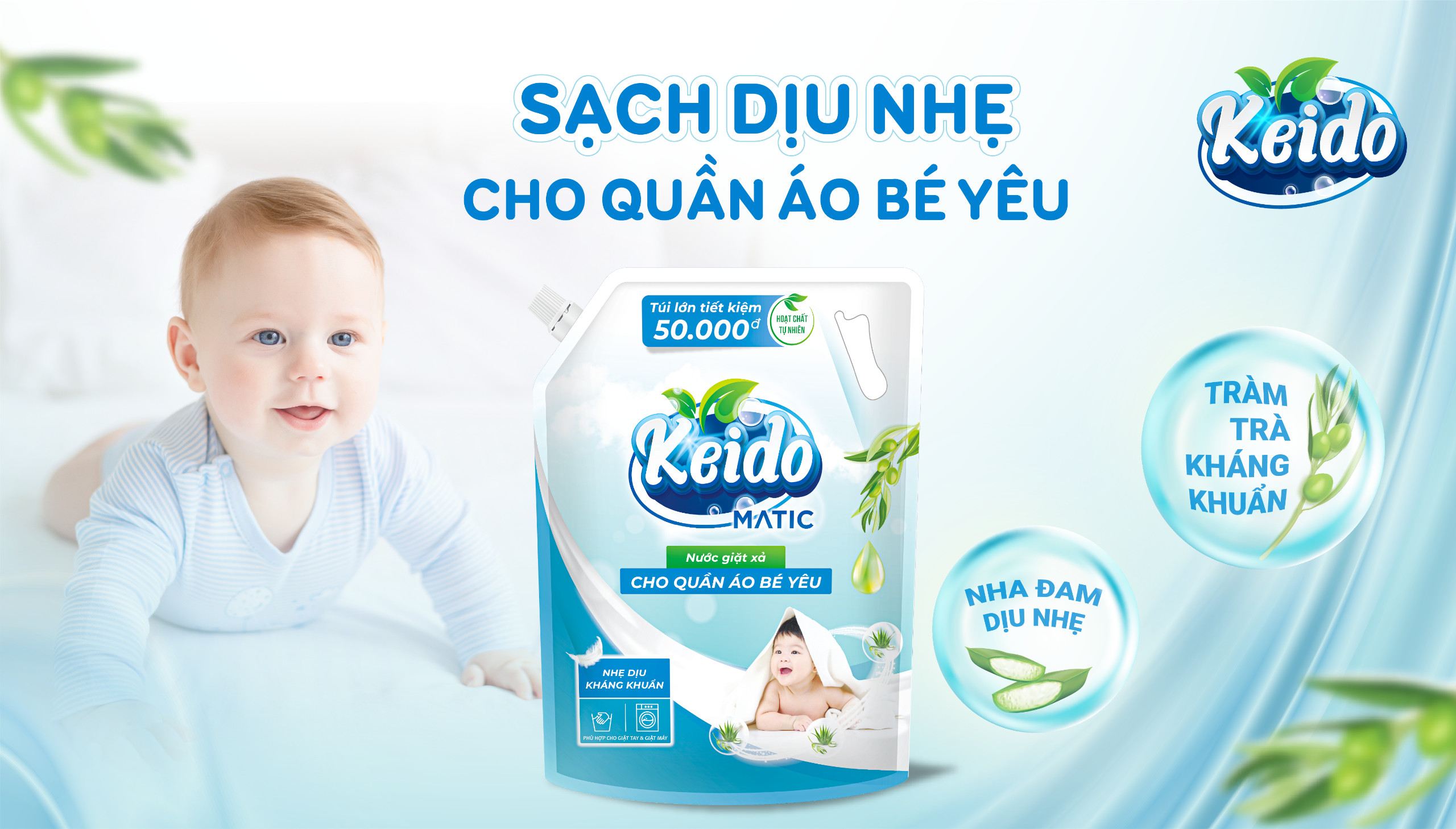 Vì sao nên chọn nước giặt KEIDO Matic cho quần áo bé yêu
